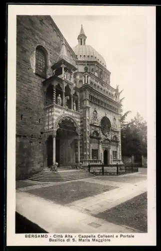 AK Bergamo /Città Alta, Cappella Colleoni e Portale Basilica di S. Maria Maggiore