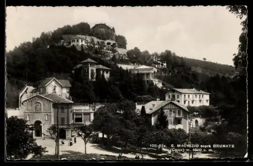 AK Brunate, S. Maurizio sopra, Veduta delle ville sulla collina
