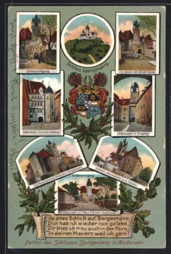 AK Spangenberg, Ansichten vom Schloss, Wappen