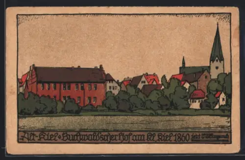 Steindruck-AK Alt-Kiel, Buchwald`scher Hof an kleinen Kiel