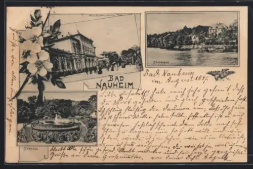 AK Bad Nauheim, Kurhaus, Teichhaus, Sprudel