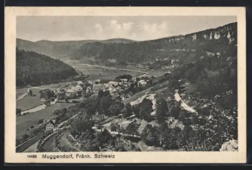 AK Muggendorf /Fränk. Schweiz, Talblick mit Ort