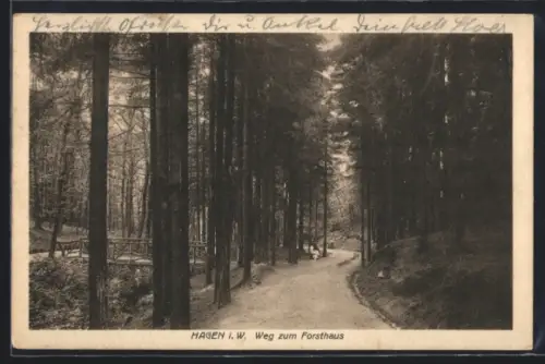 AK Hagen i. W., Weg zum Forsthaus