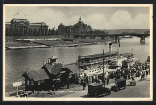 AK Dresden, Dampfschifflandeplatz und Ministerien