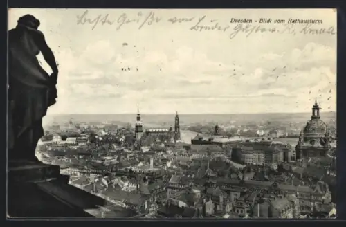 AK Dresden, Blick vom Rathausturm