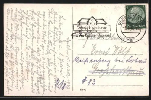 AK Dresden, Blick vom Rathausturm