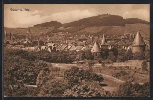 AK Goslar a. Harz, Ortsansicht mit Türmen