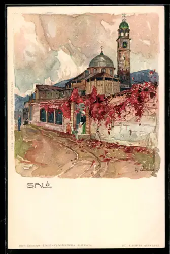 Künstler-AK Manuel Wielandt: Salo, Ortspartie