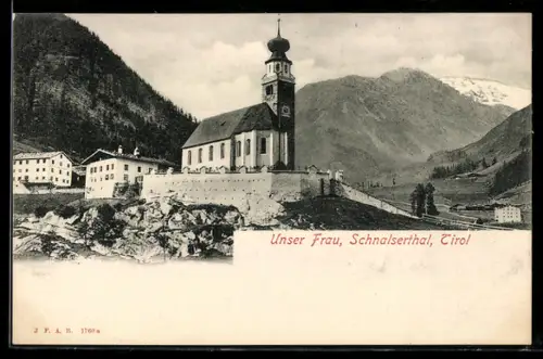 AK Unser Frau /Schnalserthal, Blick zur Kirche