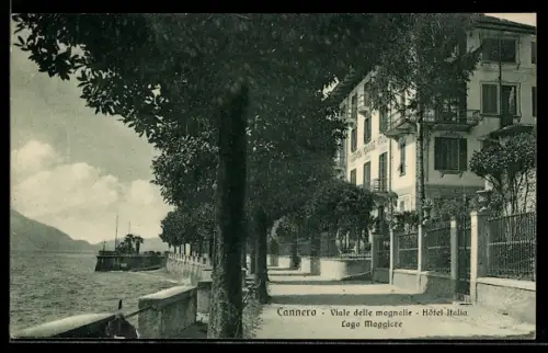 AK Cannero /Lago Maggiore, Viale delle magnolie, Hôtel Italia sul Lago