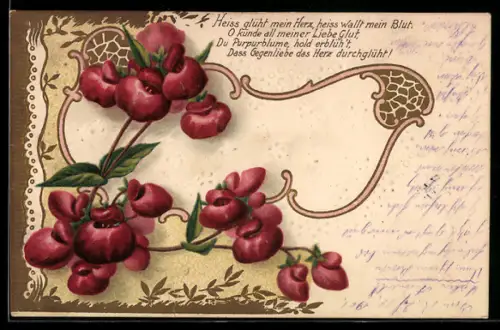 AK blühende Blumen, Jugendstil