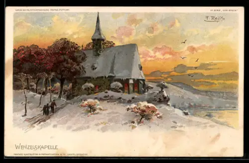 Künstler-AK Fritz Reiss: Wenzellskapelle im Winter