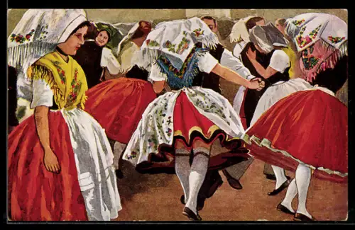 AK Spreewaldbilder, Beim Tanz