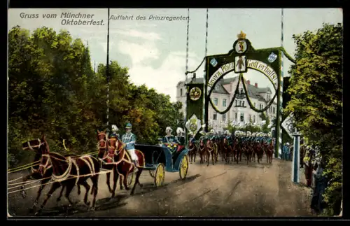 AK München, Oktoberfest, Auffahrt des Prinzregenten