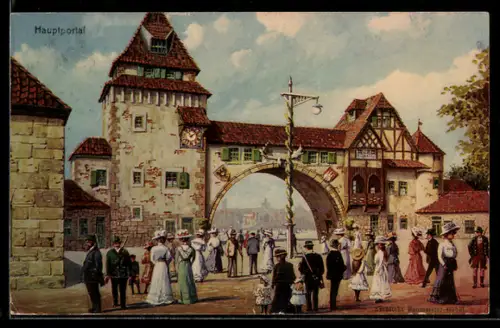 AK Hamburg, Hauptportal des 16. Deutschen Bundesschiessen 1909