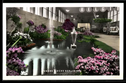 AK Berlin, Grüne Woche 1956, Halle Belgien, Innenansicht