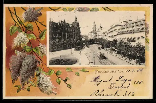 AK Frankfurt /Main, eine Strassenbahn auf dem Rossmarkt