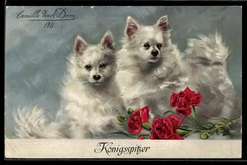 Künstler-AK Königsspitzer und Nelken