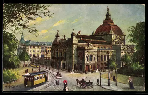 AK Frankfurt, Dom, Strassenbahn