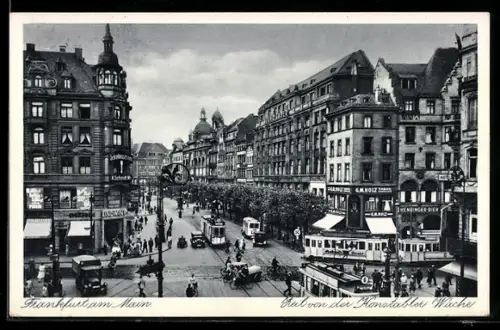 AK Frankfurt am Main, Hauptwache, Strassenbahn, Geschäftshäuser