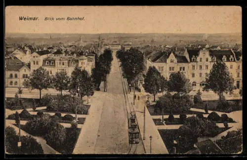AK Weimar, Blick vom Bahnhof