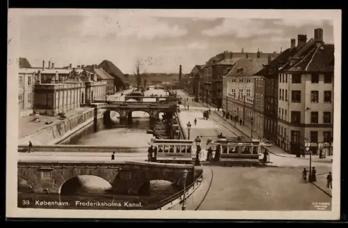 AK Kobenhaven, Frederiksholms Kanal, Strassenbahn