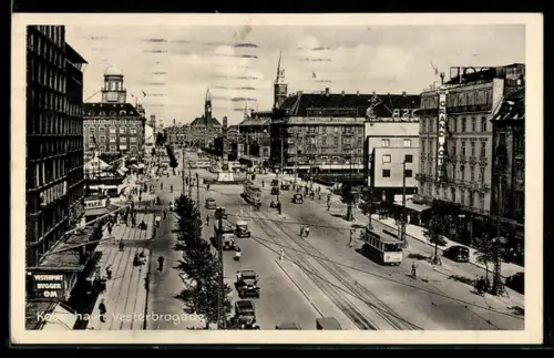 AK Kopenhagen, Vesterbrogade, Strassenbahn