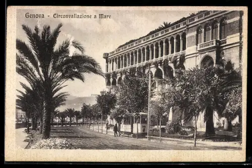 AK Genova, Circonvallazione a Mare, Strassenbahn