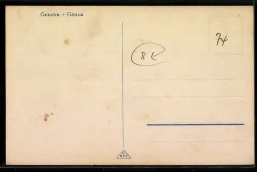 AK Genova, Strassenpartie mit Strassenbahn