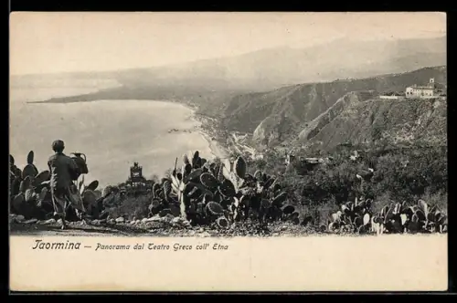 AK Taormina, Panorama dal Teatro Greco coll` Etna