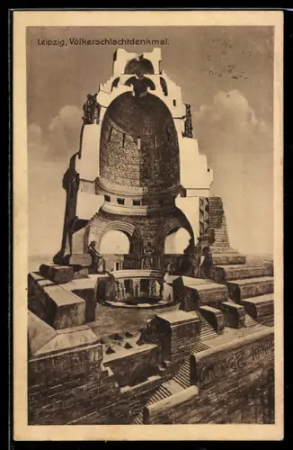 AK Leipzig, Blick auf das Völkerschlachtdenkmal