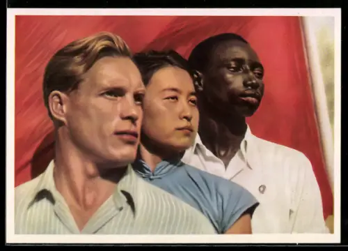 AK Die Jugend der Welt will den Frieden, Jugendlicher unterschiedlicher Nationen, DDR-Propaganda