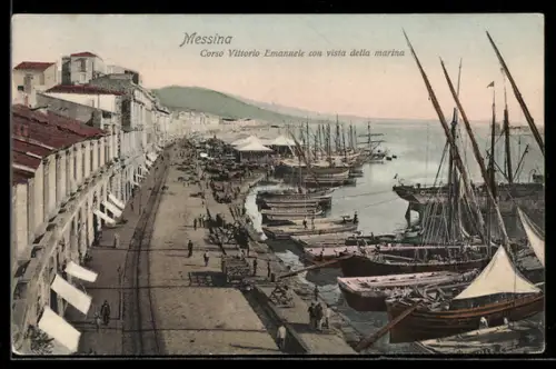 AK Messina, Corso Vittorio Emanuele con vista della marina