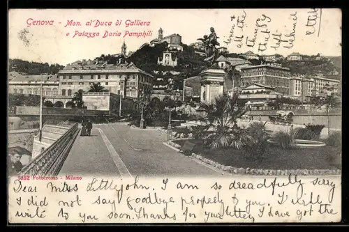 AK Genova, Mon. al Duca di Galliera e Palazzo Doria Pamphili
