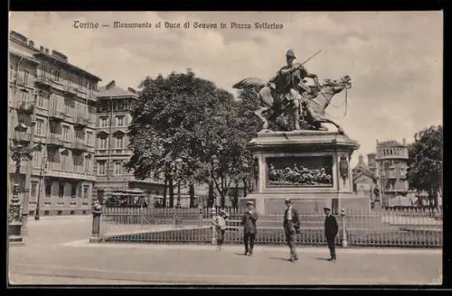 AK Torino, Monumento al Duca di Genova in Piazza Solferino
