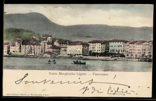 AK Santa Margherita Ligure, Panorama con barche sul mare davanti alla città