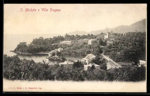 AK S. Michele, Villa Pagana, Veduta panoramica della costa e delle ville storiche