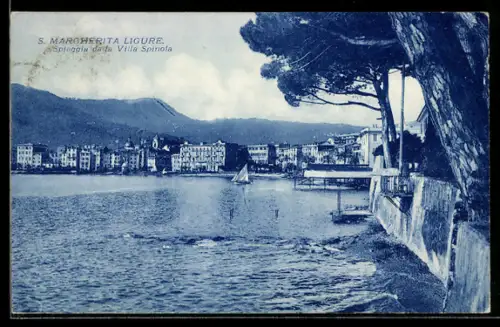 AK S. Margherita Ligure, Spiaggia vista dalla Villa Spinola