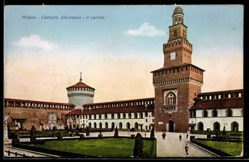 AK Milano, Castello Sforzesco, il cortile