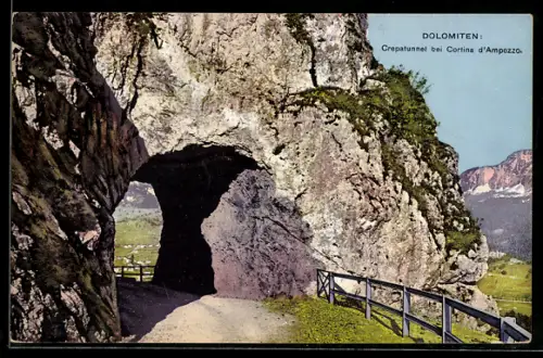 AK Cortina d`Ampezzo, Partie am Crepatunnel