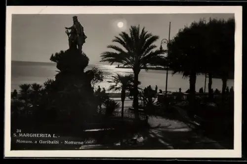 AK S. Margherita L., Monumento a Garibaldi, Notturno