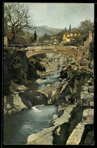 AK San Remo /Riviera di Ponente, Ponte sul torrente in paesaggio collinare