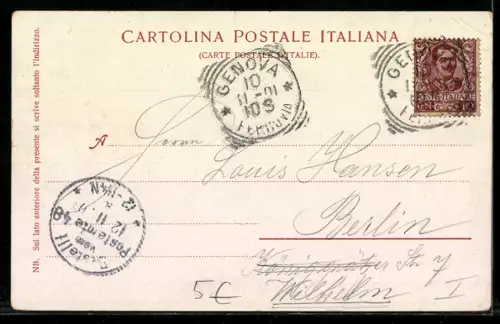 AK Genova, Piazza Caricamento con carri e edifici storici