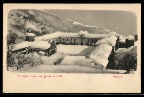 AK Oropa, L`Ospizio dopo una grande nevicata
