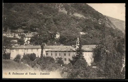 AK S. Dalmazzo di Tenda, Convento circondato da colline e vegetazione alpina