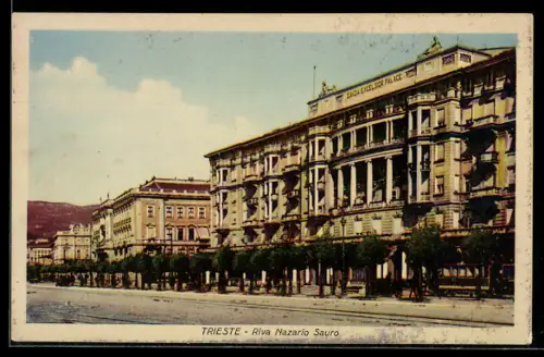 AK Trieste, Riva Nazario Sauro con palazzi storici
