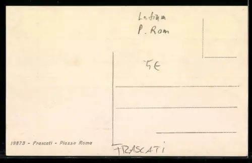 AK Frascati, Piazza Roma con palme e monumento