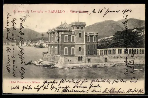 AK Rapallo, Villa Bobby sul mare della Riviera di Levante