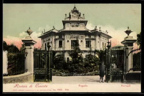 AK Rapallo, Kursaal, edificio con giardino e cancelli decorativi