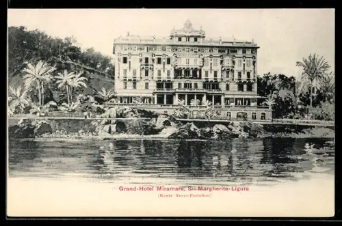 AK S. Margherita-Ligure, Grand-Hotel Miramare, veduta fronte mare